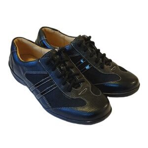 Naturalizer Flora Black Leather Lace-Up Casual Sneaker Size 5 1/2 Shoe
